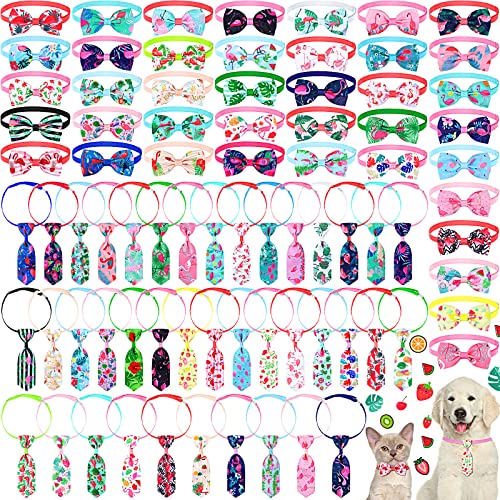80 Stück verstellbare Hundebinder, Katzen-Fliegen, Krawatten für Haustiere, inklusive 40 Hunde-Krawatten und 40 Hunde-Fliegen, kleine Hunde-Schleifen, Katzen, Welpen-Pflegezubehör (süßer Stil) von Kajaia