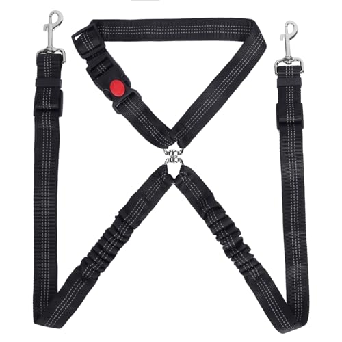 Kaket Hunde Sicherheitsgurte für Autos, Doppel Hunde Sicherheitsgurt mit Geschirrclip, Verstellbare Hunde Autogeschirre, Elastische Hunde Auto Rückhalteeinrichtung für Kopfstütze, Hund Auto Kaket Hunde Sicherheitsgurte für Autos, Doppel Hunde Sicherheitsgurt mit Geschirrclip, Verstellbare Hunde Autogeschirre, Elastische Hunde Auto Rückhalteeinrichtung für Kopfstütze, Hund Auto von Kaket