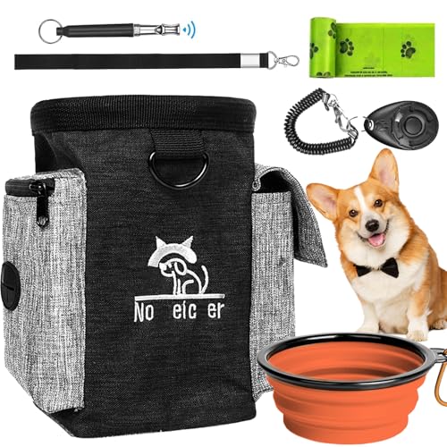 Kakveiai Hundefuttertasche, Hundetrainingsfuttertasche, multifunktionale Hundetrainingstasche, mit viel Stauraum, leicht zu tragen, kompakt & funktional, Für Hundespaziergänge und Hundetraining von Kakveiai