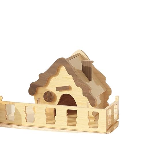 Kakveiai Maison en Bois Pour Hamster, Cabane en Bois Pour Petit Animal de Compagnie, Cachette Pour Petits animaux, Plateforme de vue en Bois massif, Idéal Pour Hamsters, Gerbilleset Petits Animaux von Kakveiai