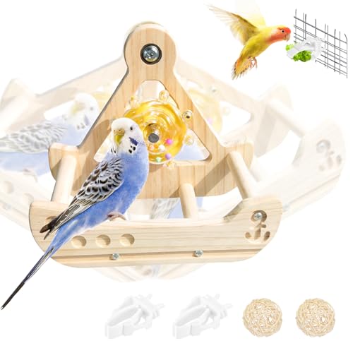 Vögel Spielzeug, Papageienspielzeug, Spielzeug für Nymphensittiche, Holz Vogel Schaukel für Papageien, Schaukel Piratenschiff, Naturholz, Piratenschiff Form, Robuste Sitzstange und Spielzeug Vögel Spielzeug, Papageienspielzeug, Spielzeug für Nymphensittiche, Holz Vogel Schaukel für Papageien, Schaukel Piratenschiff, Naturholz, Piratenschiff Form, Robuste Sitzstange und Spielzeug von Kakveiai
