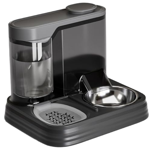 Automatische Katzenfutterautomaten, 2 in 1 Lebensmittel- und Wasserspender Schüssel für kleine mittelgroße Dogs Tiere/11x9x9in von Kalastussaari