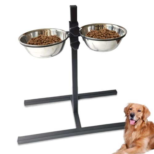 Erhöhte Hundeberschungen, Höhenverstellbare Hundeschüssel -Ständer, robuste Eisenhundschüssel -Ständer mit 2 Schalen, Hundeschüssel -Ständer ideal für große oder alte Hunde verstellbare Hundeschale S Erhöhte Hundeberschungen, Höhenverstellbare Hundeschüssel -Ständer, robuste Eisenhundschüssel -Ständer mit 2 Schalen, Hundeschüssel -Ständer ideal für große oder alte Hunde verstellbare Hundeschale S von Kalastussaari