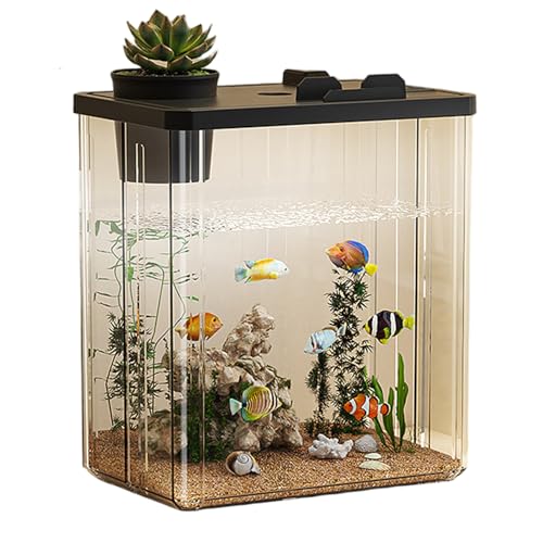 Fischtank, kleines Betta -Fischtank -Starter -Kit, Desktop Aquarium Abnehmbarer Deckel mit Blumentopf und Telefonhalter für Zuhause, Büro, Tischdekoration/9x6x10in Fischtank, kleines Betta -Fischtank -Starter -Kit, Desktop Aquarium Abnehmbarer Deckel mit Blumentopf und Telefonhalter für Zuhause, Büro, Tischdekoration/9x6x10in von Kalastussaari