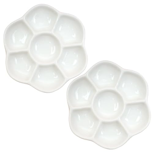 Hermit Crab Food Bowl, 2pcs Keramik 7-Kompartiment-Gericht mit 3, 5 Aquariumschalen für Schnecken, Geckos und Eidechsen von Kalastussaari