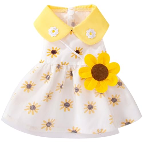 Hundekleid, süße 3D -Sonnenblumen -Welpenkleid, Elegante Prinzessin Spitze Blumenhundrock für Gewicht 5 bis 8 Pfund Haustier Hundekleid, süße 3D -Sonnenblumen -Welpenkleid, Elegante Prinzessin Spitze Blumenhundrock für Gewicht 5 bis 8 Pfund Haustier von Kalastussaari