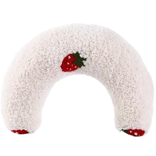 Hundesalmingkissen, Haustierhaltekissen, U-förmige Erdbeer-Musterkissen, Ultra weiche flauschige Haustier-Relgüter-Spielzeug halb Donut Kuschel für bessere Schlaf, Entspannung & Ruhe/9,5 x 8 Zoll Hundesalmingkissen, Haustierhaltekissen, U-förmige Erdbeer-Musterkissen, Ultra weiche flauschige Haustier-Relgüter-Spielzeug halb Donut Kuschel für bessere Schlaf, Entspannung & Ruhe/9,5 x 8 Zoll von Kalastussaari