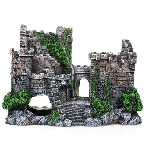 Kalastussaari Aquariumschloss 7x3x5 -Zoll Antike Burgdesign Harz Aquarium Dekoration Versteckt von Kalastussaari