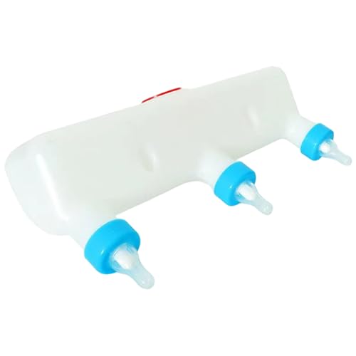 Kalastussaari Fütterung von Babyziegen, tragbare Tierbabyziegenflasche mit 3 Silikonschnader, sicherer Plastikfutter für Bauernhöfe und Viehstock von Kalastussaari