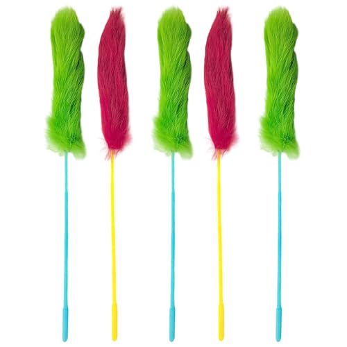 Kalastussaari Katzen Teaser Zauberstab, 5pcs Fun Plüsch interaktiver Katzenspielzeugstock zum Training, Spielen, Training/14 Zoll Kalastussaari Katzen Teaser Zauberstab, 5pcs Fun Plüsch interaktiver Katzenspielzeugstock zum Training, Spielen, Training/14 Zoll von Kalastussaari