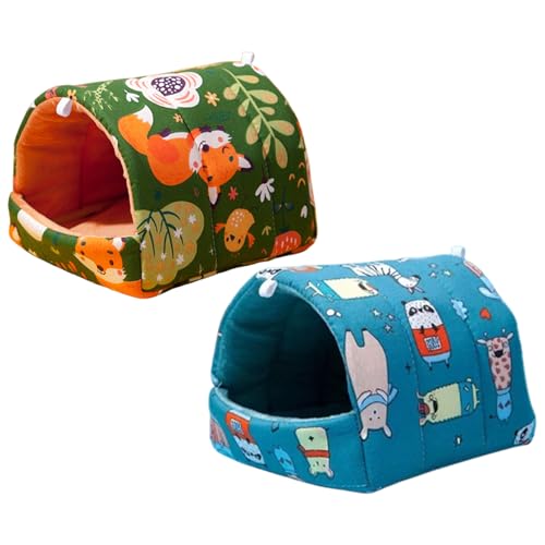 Kalastussaari Meerschweinchen -Versteck, 2pcs Meerschweinchenbett, kleine kuschelige Höhlenhamster -Käfigzubehör für Hamster Zwergkaninchen Chinchillas/8x8 Zoll von Kalastussaari