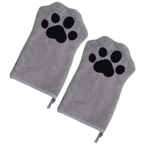 Kalastussaari Mikrofaser-Haustier-Mitt Set, 2pcs Hundereinigungshandschuhe, Korallenfleece-Wasser-Absorbens-Hundetuch, hängenbar und leicht zu reinigen für Haustier von Kalastussaari