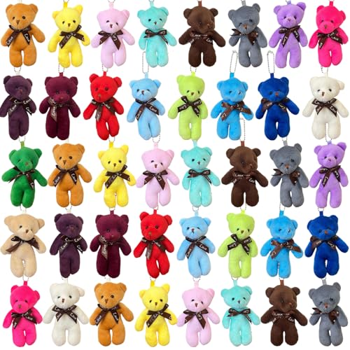 Kalastussaari Mini Teddy Bears, 48pcs Buntes Plüschspielzeug, kleine ausgestopfte Tiere für Handwerk und Partydekor/ 4.7x2.8 von Kalastussaari