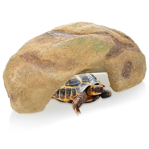 Kalastussaari Reptilienblind, Harz Simulation Rock Reptile Tank Accessoires, Aquariumdekor für Eidechsenschildkröten Amphibien Fisch mehr/ 6x3x2 Zoll von Kalastussaari
