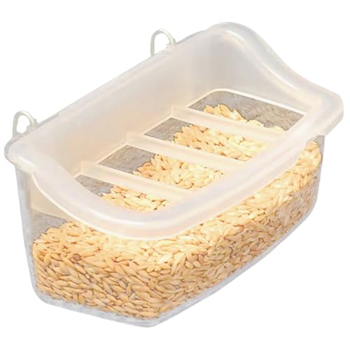 Kalastussaari Vogelkäfig -Feeder, klarer sichtbarer Lebensmittelbehälter mit Schnalle, klar durch die Lebensmittelbox für Papageien Liebe Vögel Kanarische Finch -Kaninchen/4x2x1.5 von Kalastussaari