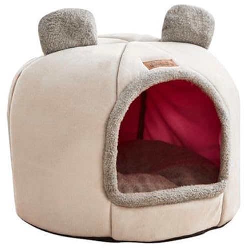 Katzenbetten für Innenbetten, gemütliches Katzenhöhlenbett mit abnehmbarem Kissen, faltbare, halb verschlossene Hundehaus-Katzenzelt mit einem Rutschboden für kleine Haustiere/14 x 14 x 12 Katzenbetten für Innenbetten, gemütliches Katzenhöhlenbett mit abnehmbarem Kissen, faltbare, halb verschlossene Hundehaus-Katzenzelt mit einem Rutschboden für kleine Haustiere/14 x 14 x 12 von Kalastussaari