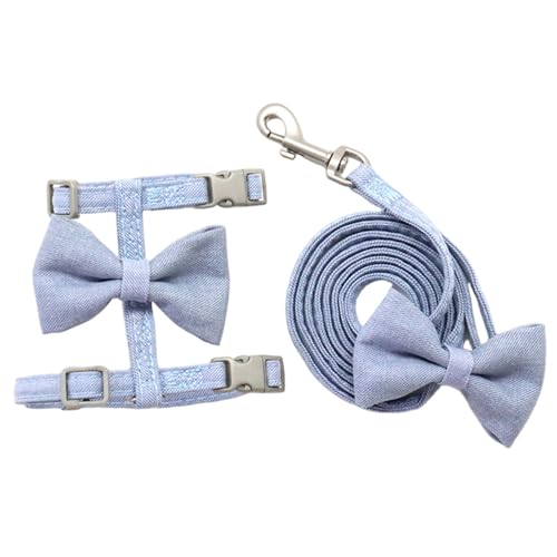 Katzenleine und Kabelbaum Set, verstellbares süßes Bogenknoten -Haustierkabelbaum, Komfort Haustiervorräte für Kätzchen, Welpen, Kaninchen, Frettchen von Kalastussaari