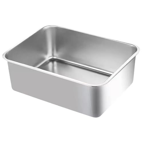 Katzenratschachtel, Dicker hohe Sided Edelstahl -Stahl -Katzentoilette für Innenkatze oder Kaninchen/18x14x6 Katzenratschachtel, Dicker hohe Sided Edelstahl -Stahl -Katzentoilette für Innenkatze oder Kaninchen/18x14x6 von Kalastussaari