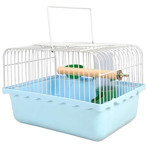 Kleiner Vogelkäfig, Vogelfahrträger mit Food Box & Wasserflasche & Stand, tragbarer Sittichkäfig für Innenräume, Outdoor Kleiner Vogelkäfig, Vogelfahrträger mit Food Box & Wasserflasche & Stand, tragbarer Sittichkäfig für Innenräume, Outdoor von Kalastussaari