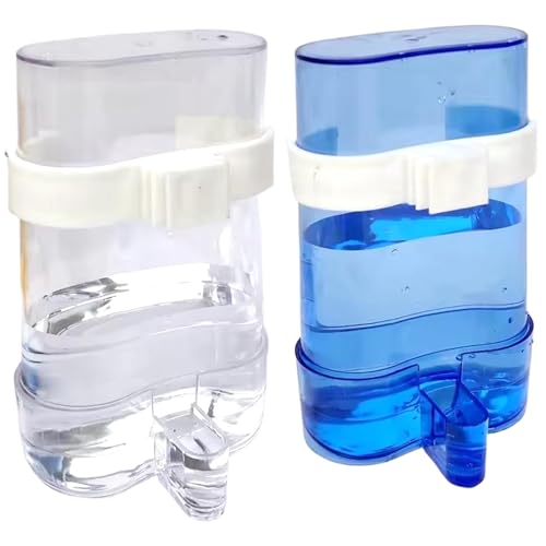 Papageien -Feeder -Waterer, 2pcs Automatisch klare Hängevogelwasserspender mit breitem Waschbecken und rotierender Schnalle für Sittiche, Wellensittiche, Cockatiel, Lovebird, Kanarien-, Finch von Kalastussaari