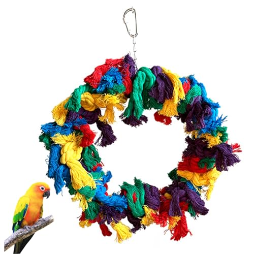 Papageienkauspielzeug, Baumwoll -Kuschelring -Papageienspielzeug, hängende Vogelstange für Papageien, Kakadum von Kalastussaari