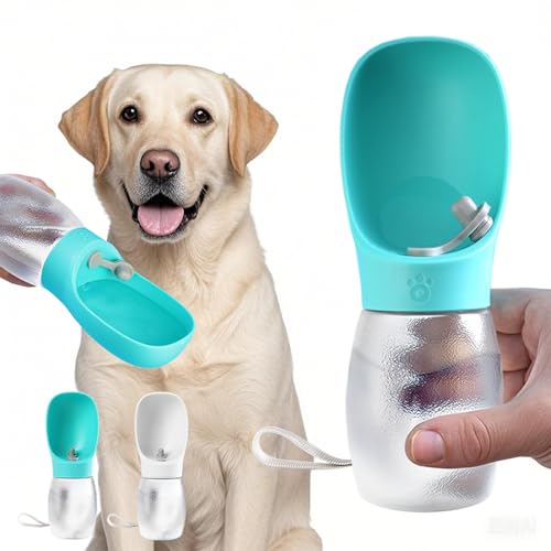 Kalimdor Hunde-Wasserflasche, auslaufsicher, tragbarer Welpen-Wasserspender mit Trink-Futterspender, Zubehör für Haustiere, Outdoor-Spaziergänge, Wandern, Reisen, lebensmittelechter Kunststoff von Kalimdor