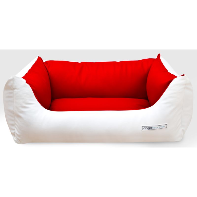 Kalimero Hundebett Deluxe Bicolor Weiß/Rot M von Kalimero