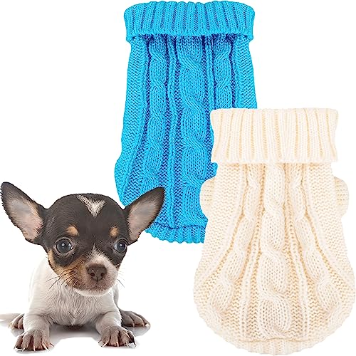 2 Stück Hundepullover für kleine Hunde, Rollkragen Strickpullover Chihuahua Yorkie Pullover, Hundekleidung für kleine Hunde, Winter Warm Pullover Sweaters 2 Stück Hundepullover für kleine Hunde, Rollkragen Strickpullover Chihuahua Yorkie Pullover, Hundekleidung für kleine Hunde, Winter Warm Pullover Sweaters von Kallfir's cutie