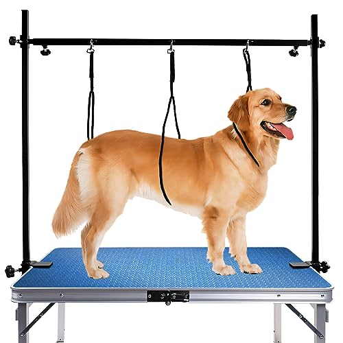 Kalolary 35,5 Zoll Faltbarer Haustier Fellpflege Arm, H-Form Pet Tischarm mit Klemmschleifenschleifen ohne Sit-Höhlenhalter, Breite und Höhenanpassung Pflegearm für große mittel kleine Hunde Kalolary 35,5 Zoll Faltbarer Haustier Fellpflege Arm, H-Form Pet Tischarm mit Klemmschleifenschleifen ohne Sit-Höhlenhalter, Breite und Höhenanpassung Pflegearm für große mittel kleine Hunde von Kalolary