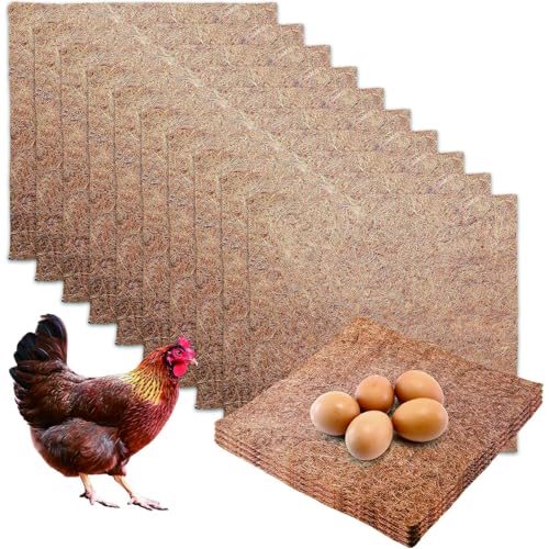 10 Stück Hühner-Nistunterlagen, 30 x 30 cm Nistkasten Pads Für Hühner, Hühnernestmatten, Nistunterlagen Für Hühnernistkasten-Einlage Wiederverwend, zum Kompostieren Von Henne Legen Von Eiern von Kalsey