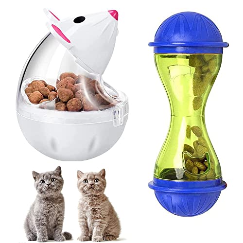 2 Stücke Hund IQ Treat Spender, Futterspender Ball, Futterspielzeug Snackball, Interaktive Snack Feeding Ball für Interactive IQ Treat Training Mausbecher, Katze interaktives Spielzeug von Kalsey