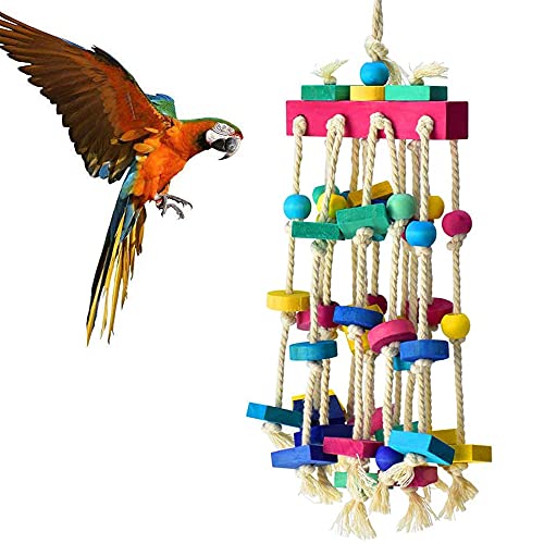 Papageien Kauen Spielzeug, Holzpapagei Spielzeug, Papageien-Spielzeug, Vögel-Spielzeug, Vogelkäfigspielzeug, Holz Vögel Spielzeug, Mehrfarbige Blöcke Vogelspielzeug für Papageien, Vögel, Spielen Papageien Kauen Spielzeug, Holzpapagei Spielzeug, Papageien-Spielzeug, Vögel-Spielzeug, Vogelkäfigspielzeug, Holz Vögel Spielzeug, Mehrfarbige Blöcke Vogelspielzeug für Papageien, Vögel, Spielen von Kalsey