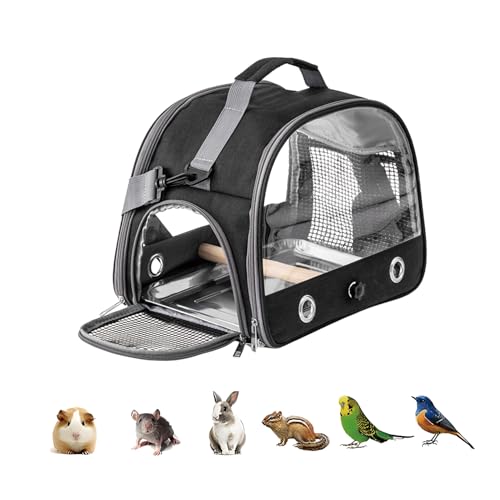 Tragetasche Für Papageien, Vogel-Tragetasche Mit Stehstange Und Edelstahl-Tablett, Leichter Rucksack Für Papagei, Faltbare Transportbox Voge, Transporttasche Für Kleine Vögel, für Papageien, Schwarz Tragetasche Für Papageien, Vogel-Tragetasche Mit Stehstange Und Edelstahl-Tablett, Leichter Rucksack Für Papagei, Faltbare Transportbox Voge, Transporttasche Für Kleine Vögel, für Papageien, Schwarz von Kalsey