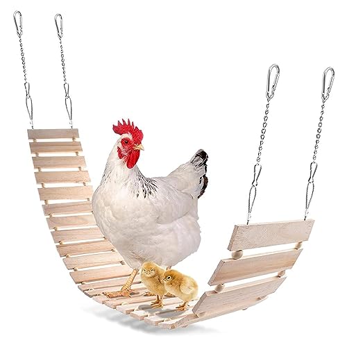 Hühnerschaukel Sitzstange Naturholz Leiter Zubehör für Hühner Vögel Papageien Gesamtlänge 112 cm Hühnerleiter Schaukel Sitzstange für Hühner von Kalttoy