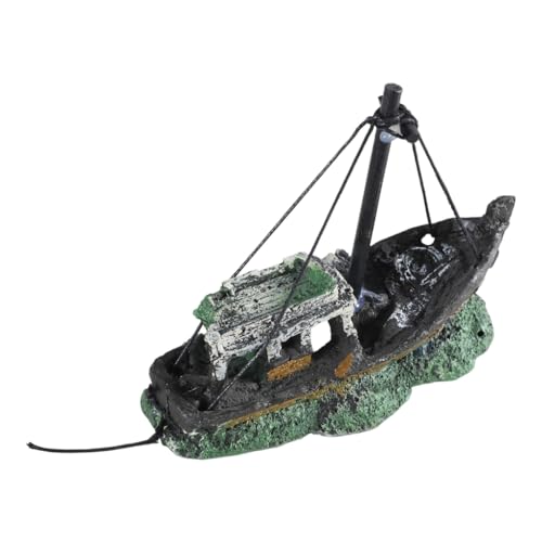 Kalttoy Aquarium-Dekoration sinkendes Schiff, versunkenes Schiff, umweltfreundlich, Harz-Höhle von Kalttoy