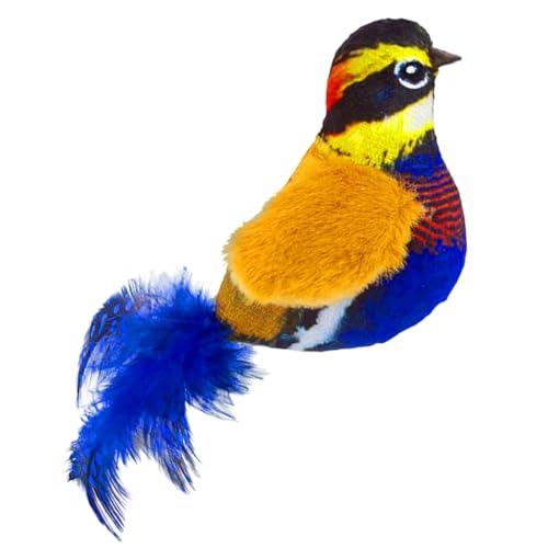 Kalttoy Interaktives Katzenspielzeug aus Plüsch, niedliche Vogelform mit realistischen Vogelgeräuschen von Kalttoy
