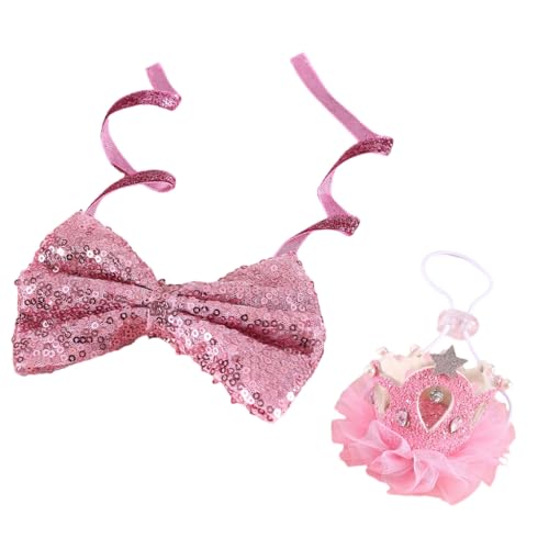 Kalttoy Prinzessinnen-Pailletten-Fliege für Katzen, glitzernde Halsbänder, Haustier-Halsband, Anzug, Kostüm von Kalttoy