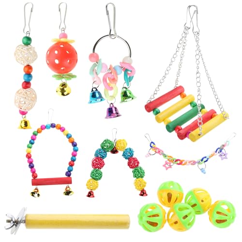 Papageienspielzeug Vogelkäfig Spielzeug für Papageien Vogelspielzeug Zubehör Papagei Spielzeug Kauen Vogelspielzeug Vögel Schaukel von Kalttoy