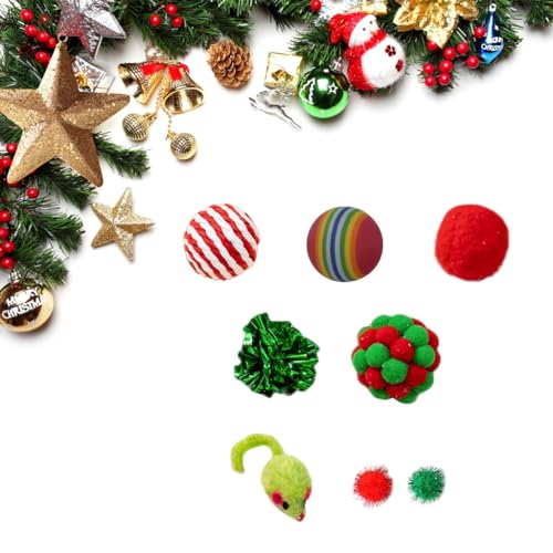 Weihnachts-Katzenbälle, Spielzeug, Ersatzteile, pelzige Bälle, Teaser, Maus-Pompons Weihnachts-Katzenbälle, Spielzeug, Ersatzteile, pelzige Bälle, Teaser, Maus-Pompons von Kalttoy