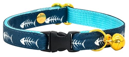 Kamercy Breakaway Katzenhalsband, graues Fischgrätenmuster, Größe XS (20,3 cm – 33 cm) von Kamercy