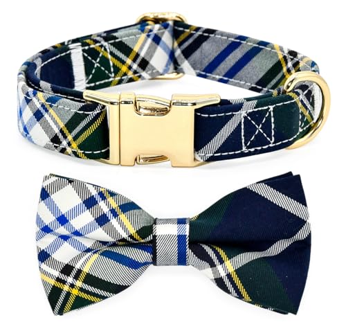 Kamercy Hundehalsband mit Fliege, kariert, Grün, Weiß und Gelb Kamercy Hundehalsband mit Fliege, kariert, Grün, Weiß und Gelb von Kamercy