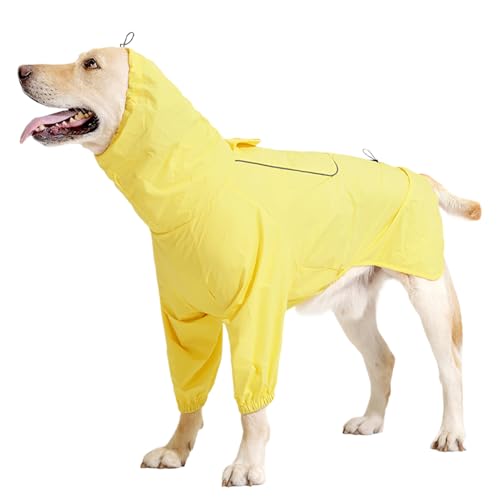 Kanoauo Hunderegenmantel,Reflektierende Regenjacke für Hunde mit Zugseilöffnung - Verstellbarer Poncho für mittelgroße bis große Haustiere bei Outdoor-Abenteuern von Kanoauo