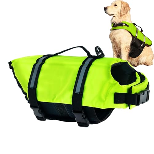 Kanoauo Hundeschwimmweste | Hochsichtbarkeit Hunderettungsweste für Bootfahren | Verstellbarer Schwimmanzug Klein Mittel Groß Boot Wassersport See Steg von Kanoauo