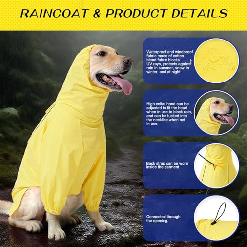 Kanoauo Regenmantel für Hunde | Reflektierend Regenmantel Für Große Hunde Mit Leinenloch | Einstellbarer Poncho Für Größere Bei Wanderungen Und Outdoor-Abenteuern Kanoauo Regenmantel für Hunde | Reflektierend Regenmantel Für Große Hunde Mit Leinenloch | Einstellbarer Poncho Für Größere Bei Wanderungen Und Outdoor-Abenteuern von Kanoauo