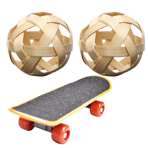 Kanoauo Schildkröten-Futterball,Schildkröten-Heu-Futterball,-Halter mit Trainings-Skateboard | 2 Leckerlibälle, Schildkrötenspielzeug für kleine Tiere, Haustiere, Schildkröten, Schildkröten von Kanoauo