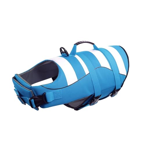Pet Supplies Sommer Hund Rettungsweste Leichter Verstellbarer Klettverschluss Medium Large Dog Badeanzug(blau,L(39cm)) von Kanying