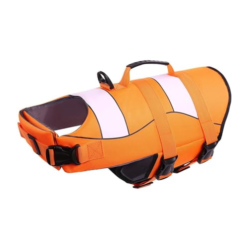 Pet Supplies Sommer Hund Rettungsweste Leichter Verstellbarer Klettverschluss Medium Large Dog Badeanzug(orange,XXL(49cm)) von Kanying
