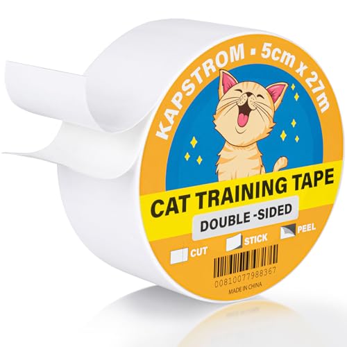 KapStrom Katzen-Kratzschutz-Klebeband, 5,1 cm x 30 Yards, doppelseitiges Katzen-Trainingsband zum Schutz von Couch, Möbeln und Teppichen Tape Roll KapStrom Katzen-Kratzschutz-Klebeband, 5,1 cm x 30 Yards, doppelseitiges Katzen-Trainingsband zum Schutz von Couch, Möbeln und Teppichen Tape Roll von KapStrom