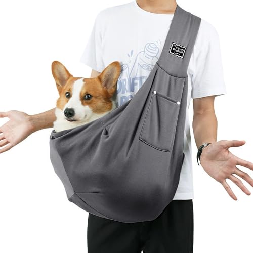 Kapaunn Haustiertragetasche, Hundetragetasche, Hunde-Reise-Sling-Tasche, Crossbody Travel Puppy Sling Hundetragetasche zum U-Bahnfahren, Spazierengehen, Wandern von Kapaunn
