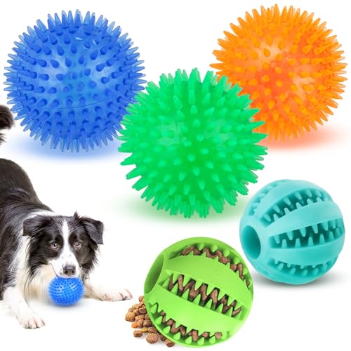 Kapetgo Hundespielzeug, Leckerli-Spender, Hundespielzeug, Ball und quietschende Hundebälle, Spielzeug für Welpen, mittelgroße und große Hunde, interaktives Hundespielzeug gegen Langeweile, Kapetgo Hundespielzeug, Leckerli-Spender, Hundespielzeug, Ball und quietschende Hundebälle, Spielzeug für Welpen, mittelgroße und große Hunde, interaktives Hundespielzeug gegen Langeweile, von Kapetgo